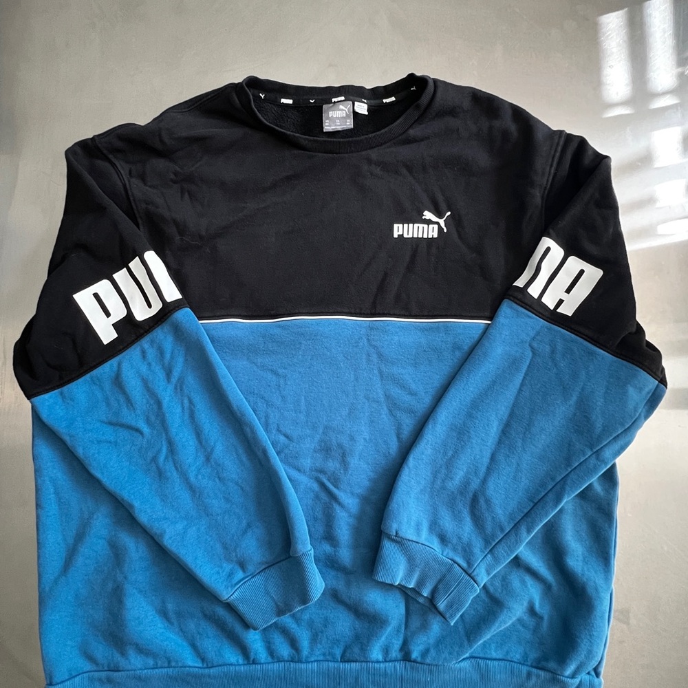 Puma Black and Blue Crewneck Sweater